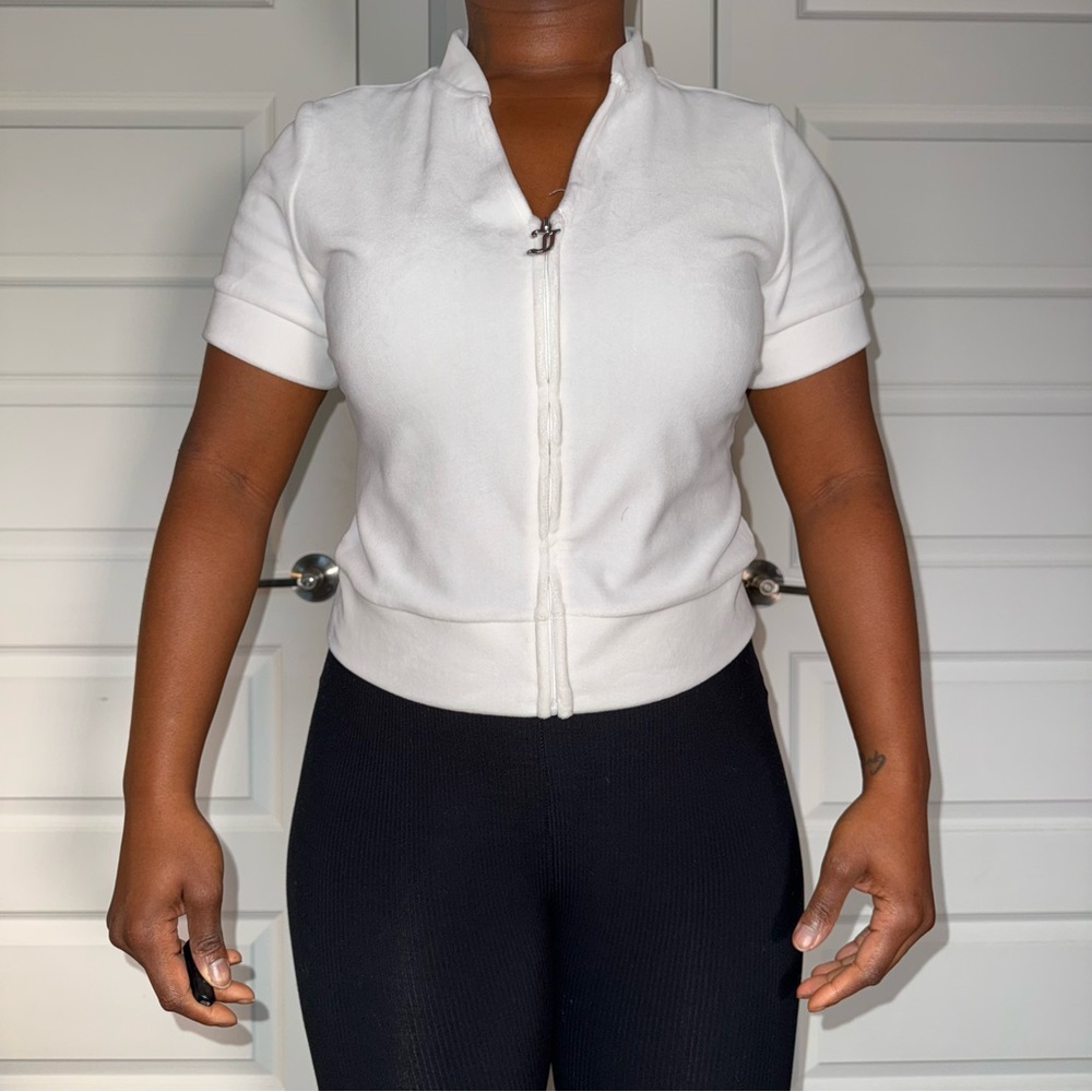Juicy Couture Velour Zip Front Top